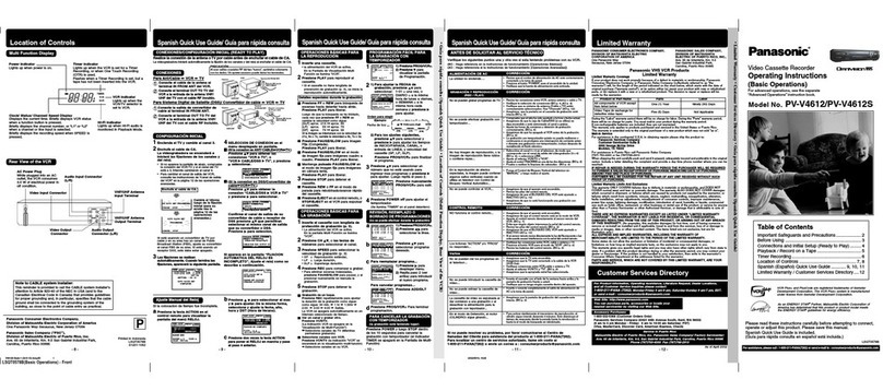Panasonic PV-V4612 User manual Panasonic PV-V4612 User manual
