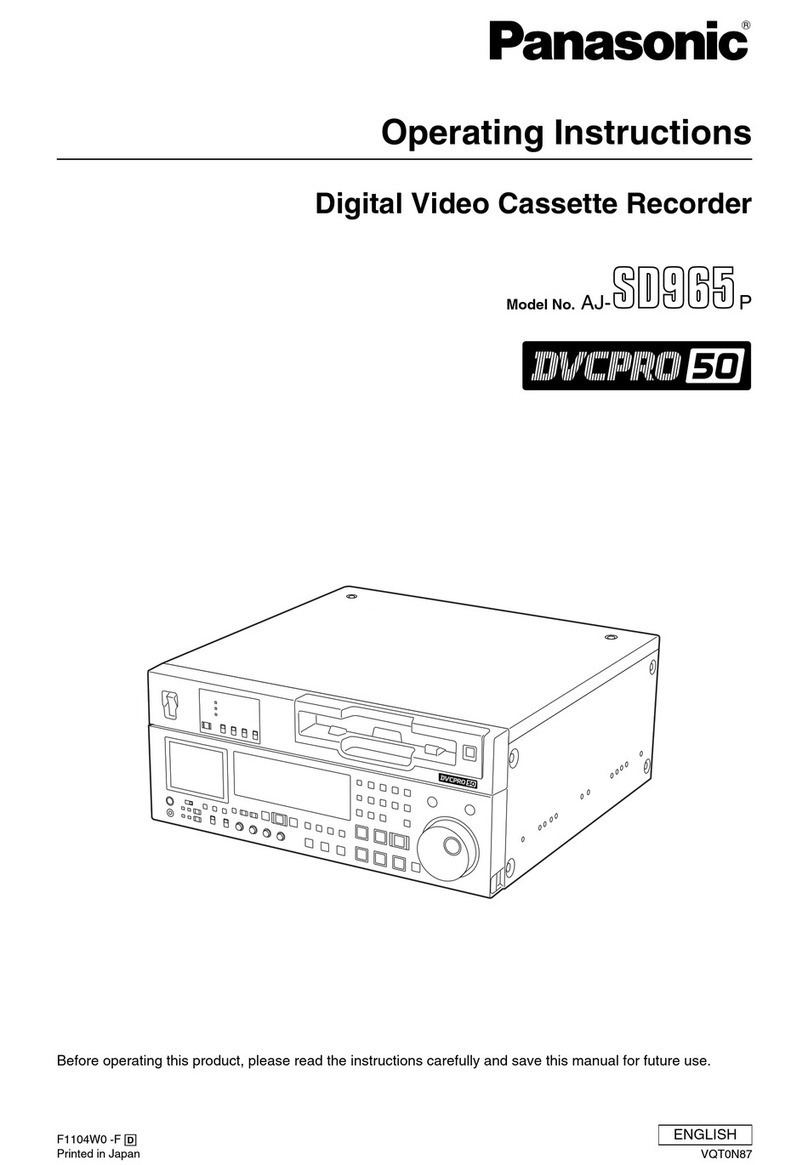 Panasonic AJSD965 - DVCPRO50 2 HOUR UNIT operating instructions