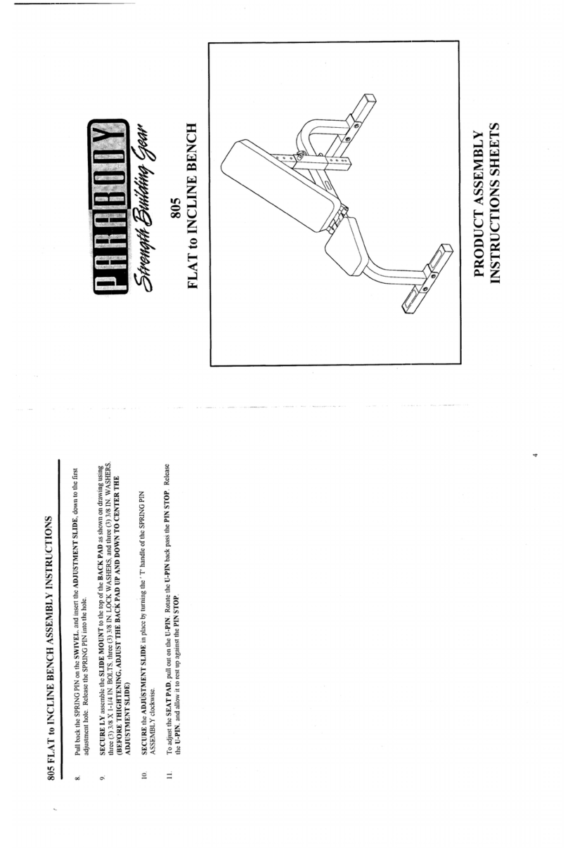 ParaBody Parabody 805 Assembly instruction sheet ParaBody Parabody 805 Assembly instruction sheet