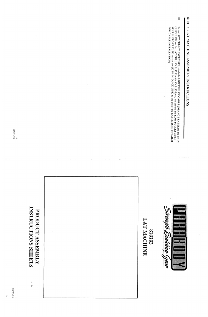 ParaBody 810102 Assembly instruction sheet