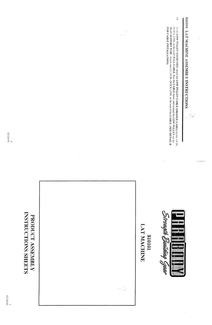 ParaBody 810101 Assembly instruction sheet ParaBody 810101 Assembly instruction sheet