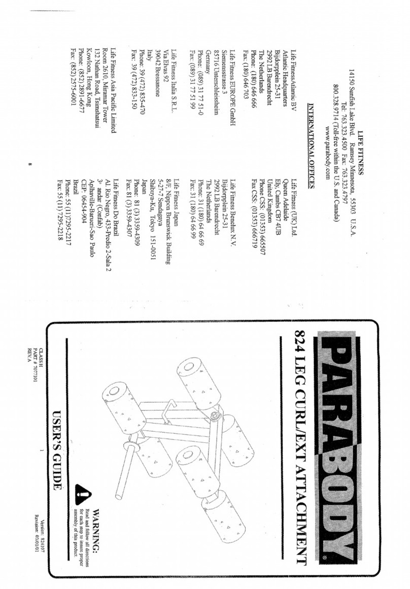 ParaBody Fitness Equipment User manual