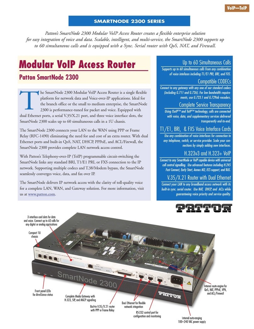 Patton electronics Patton SmartNode 2300 Series User manual