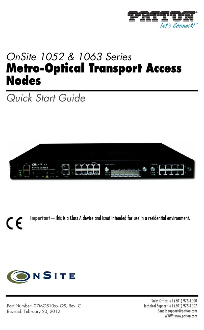 Patton electronics OnSite 1052 Series User manual