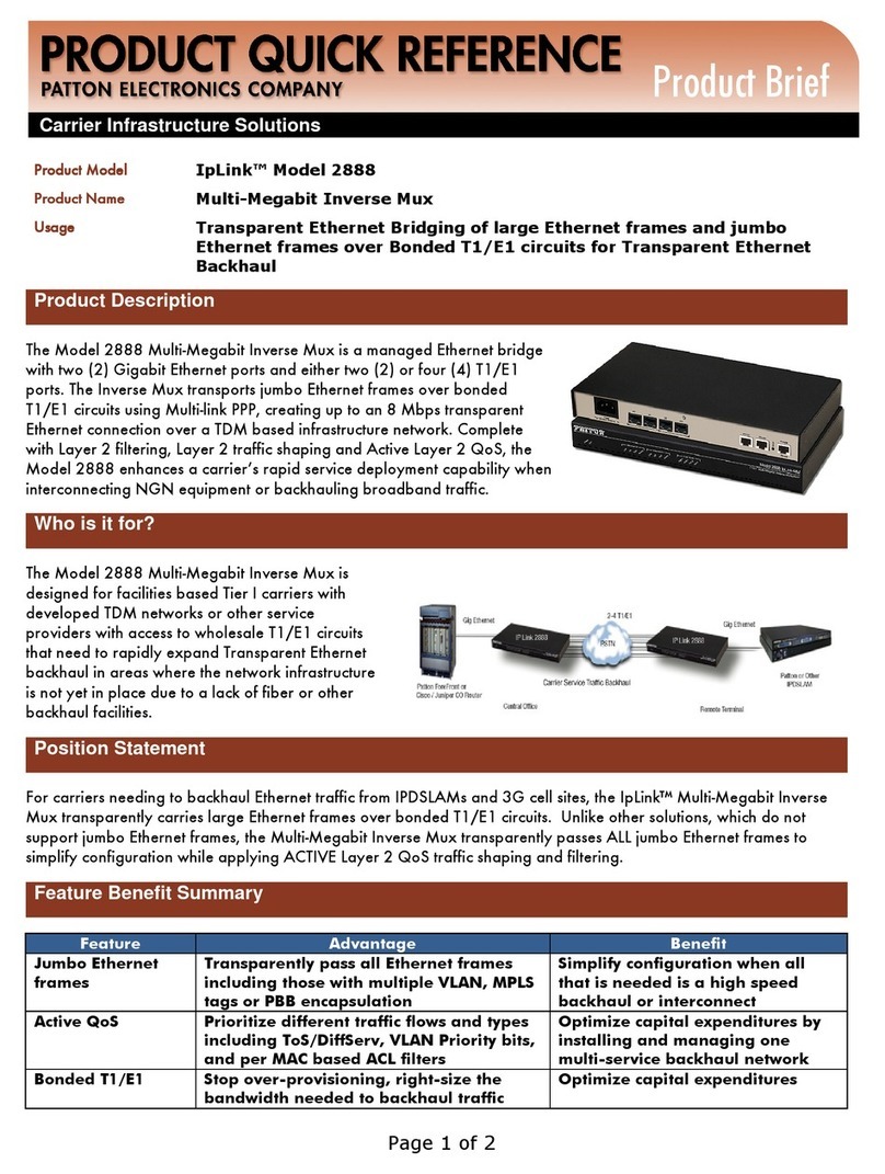 Patton electronics 2888 Reference guide
