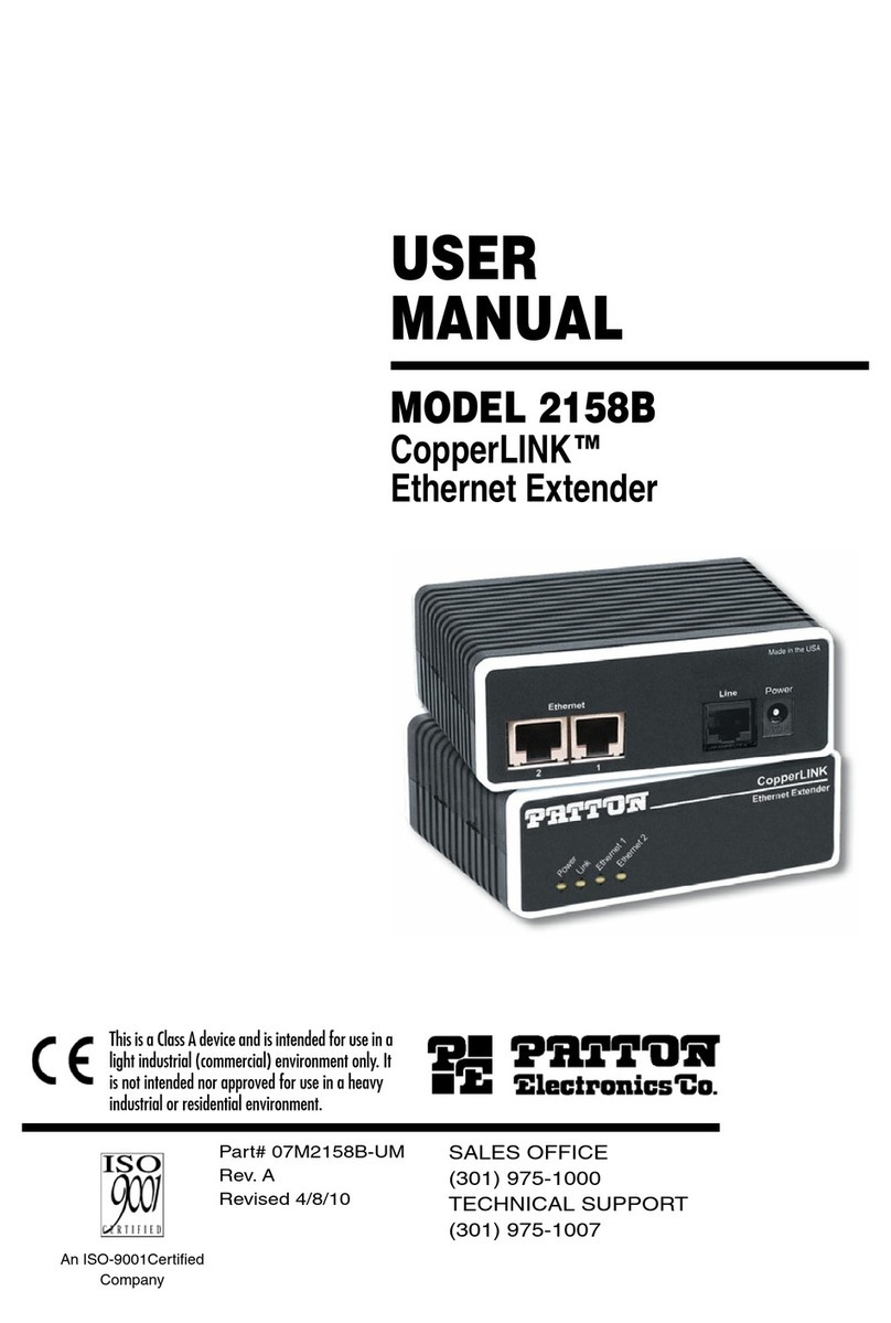 Patton electronics CopperLINK 2158B user manual