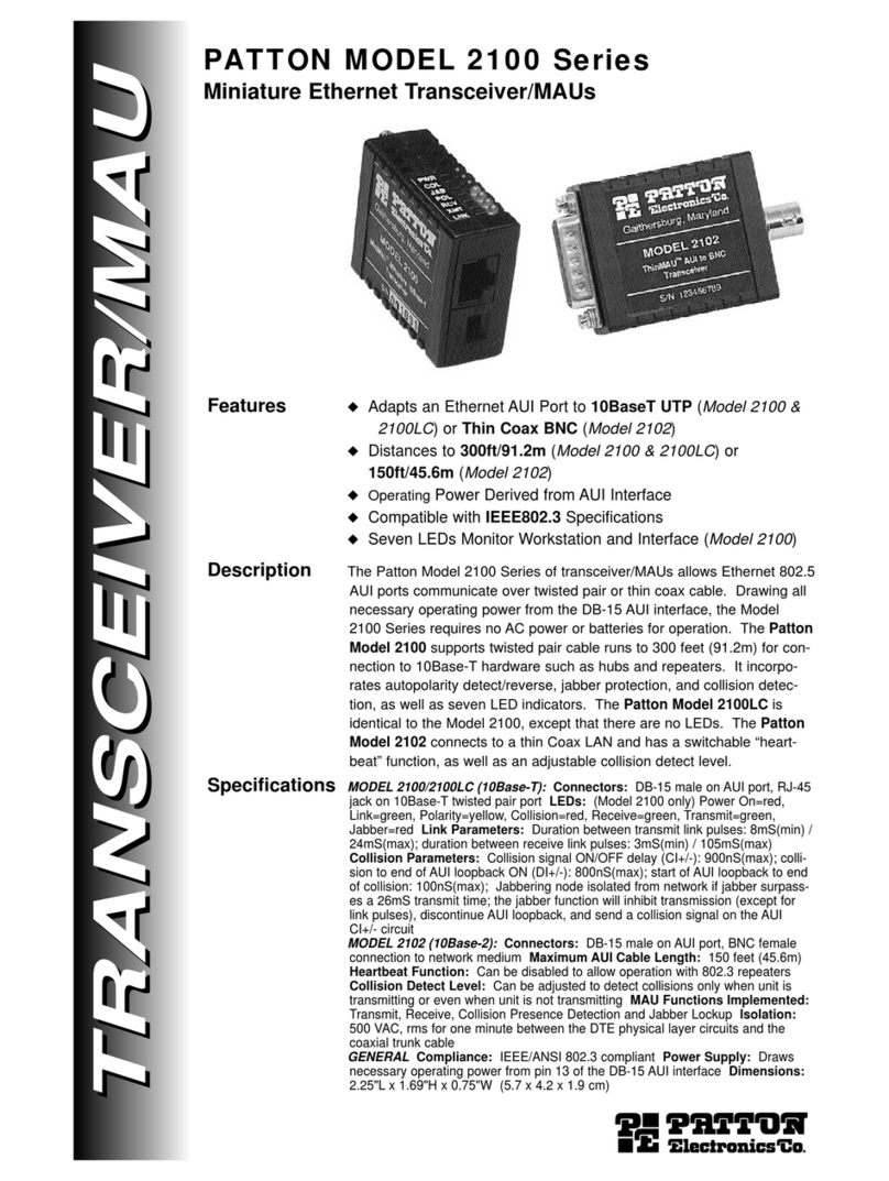 Patton electronics 2100 Series User manual
