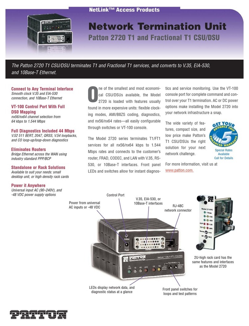 Patton electronics NetLink 2720 Series Specification sheet