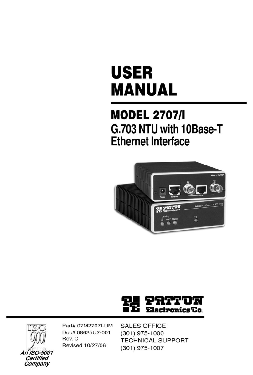 Patton electronics Netlink 2707/I user manual