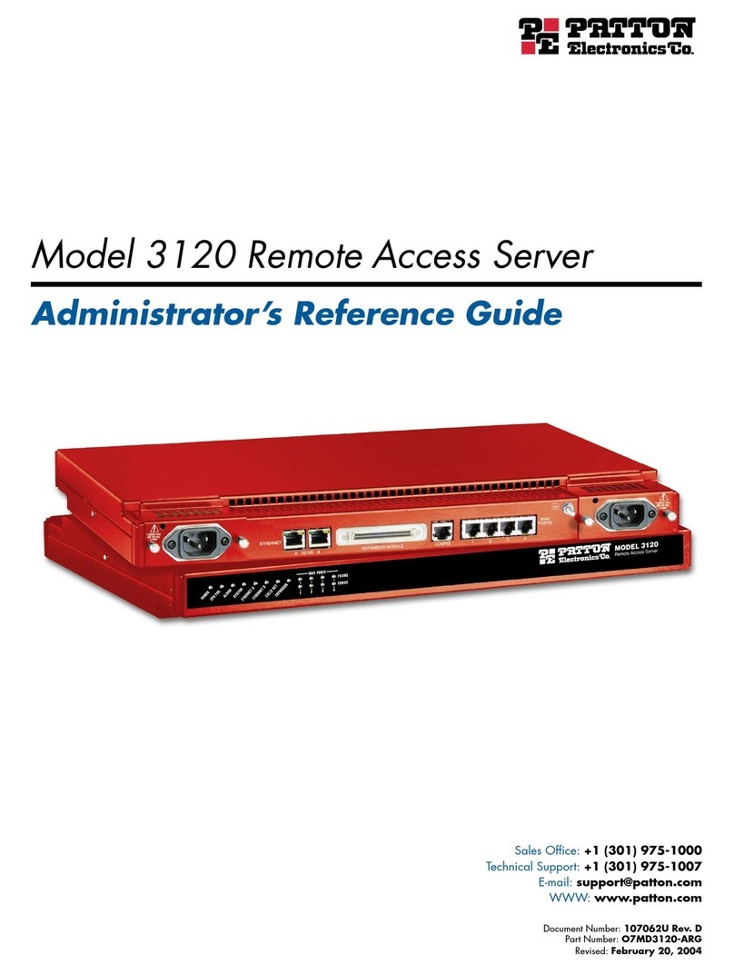 Patton electronics 3120 Administrator's reference guide