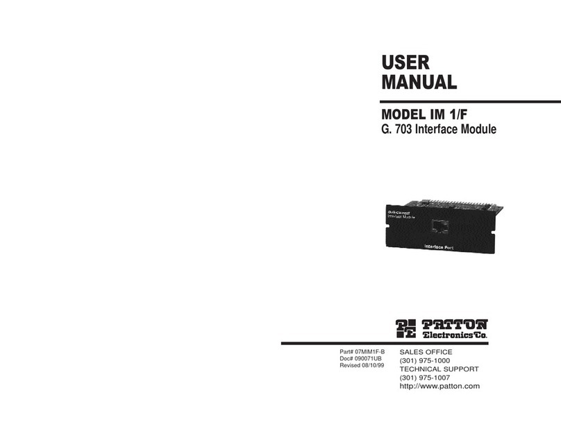 Patton electronics IM 1/F User manual
