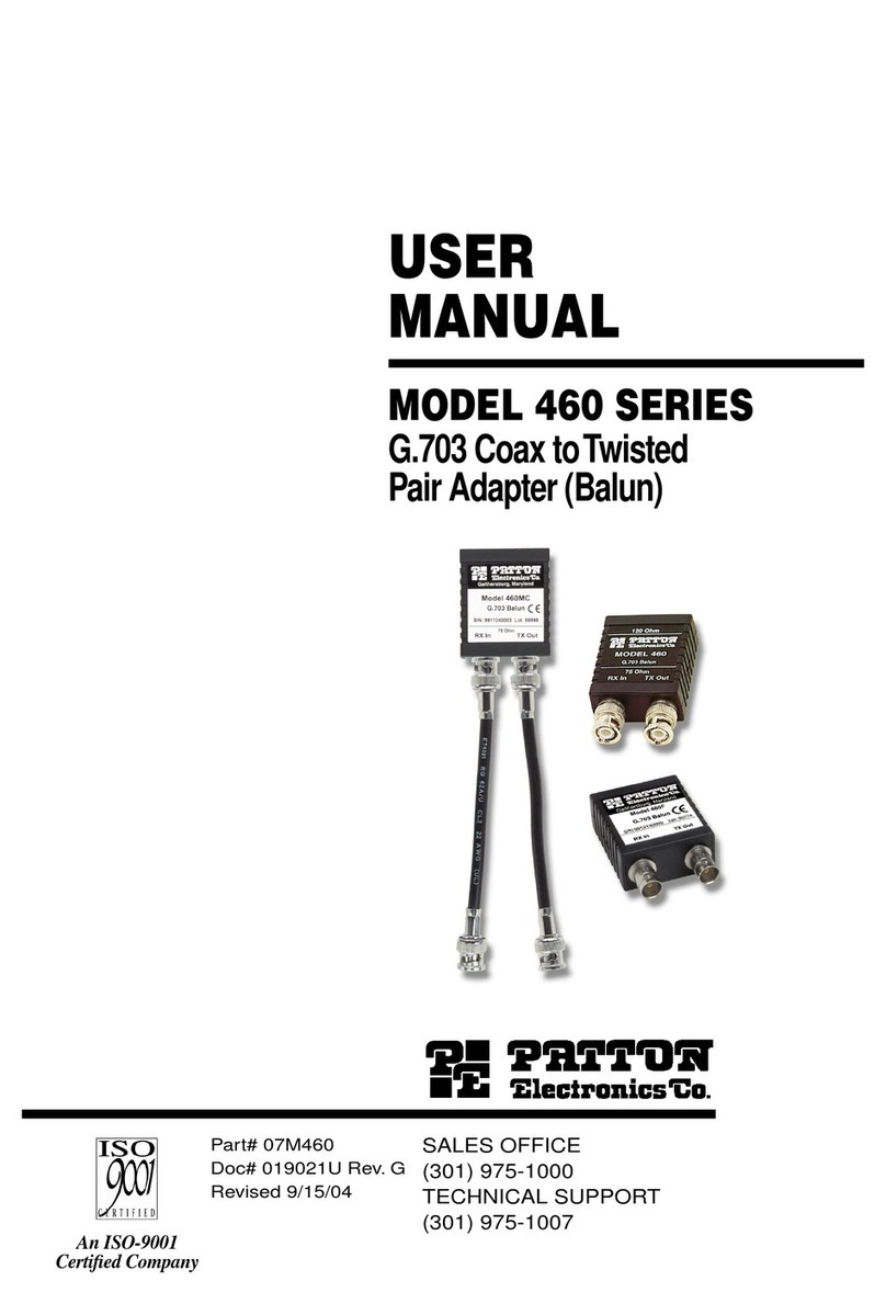 Patton electronics 460 SERIES User manual