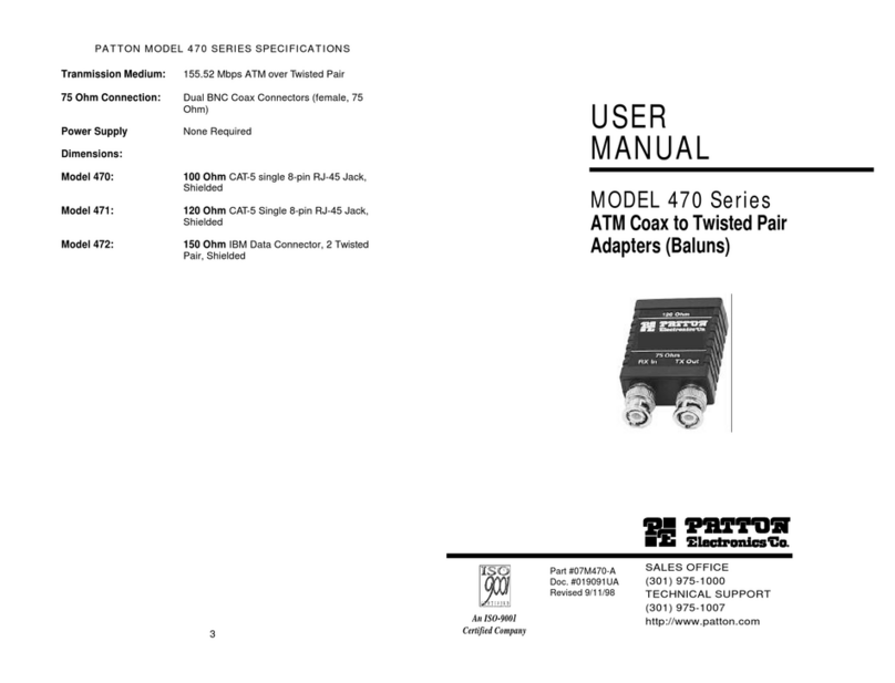 Patton electronics 470 Series User manual