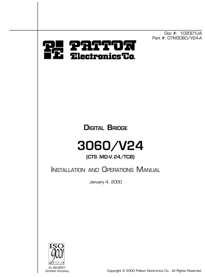 Patton electronics 3060/V24 Installation and operation manual