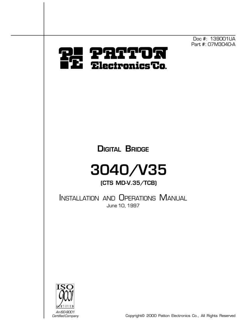 Patton electronics 3040/V35 Installation and operation manual