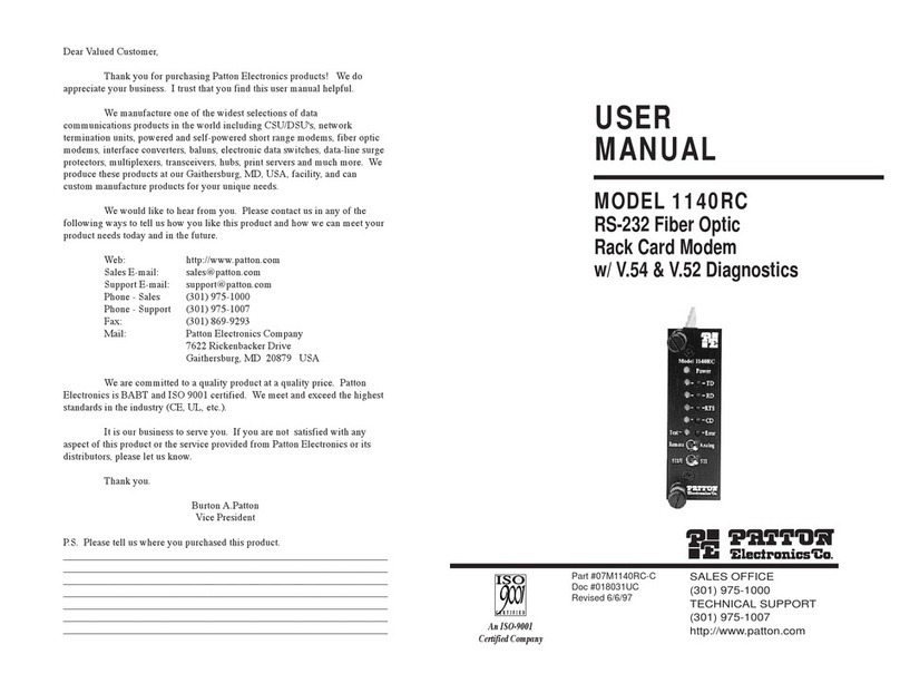 Patton electronics 1140RC user manual