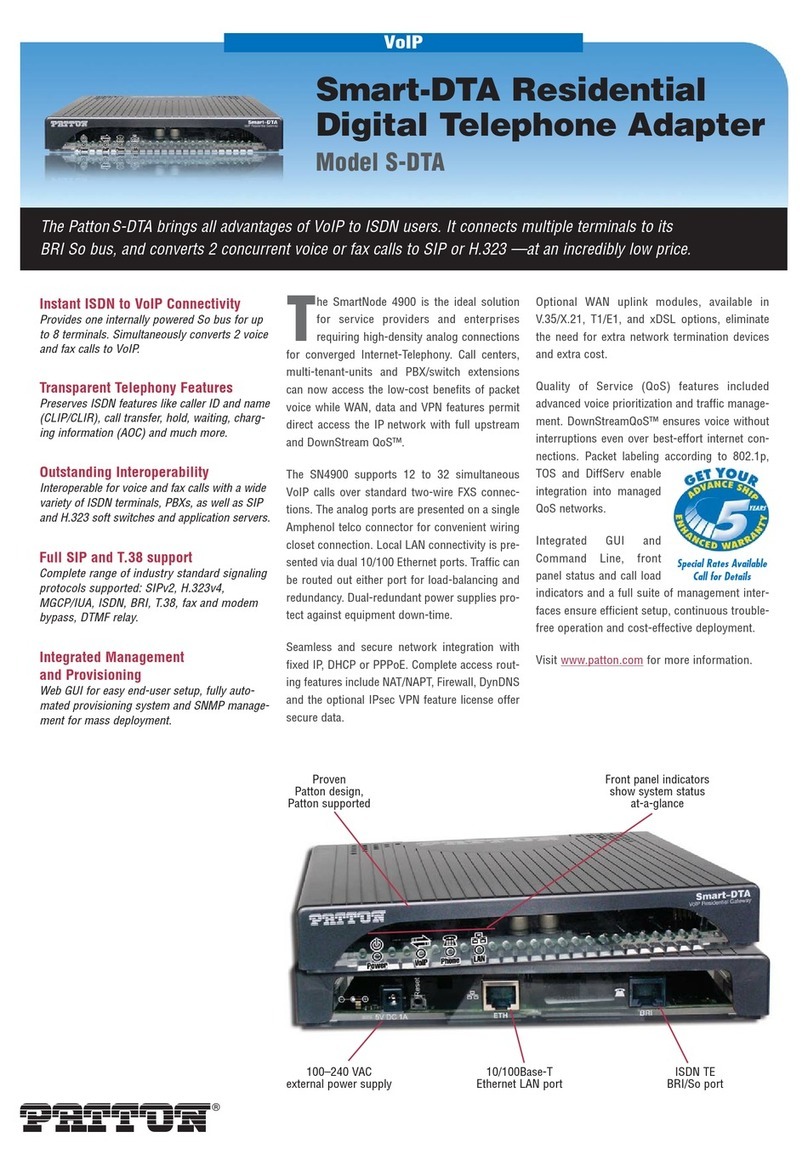 Patton electronics S-DTA User manual