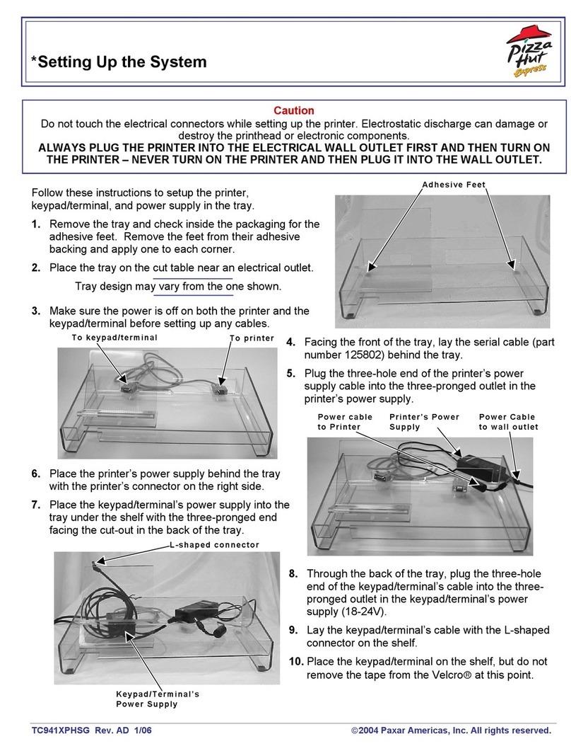 Paxar Pizza Hut TC941XPHSG User guide