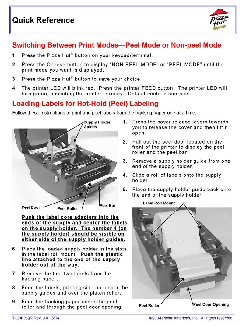 Paxar Pizza Hut TC941XQR User manual