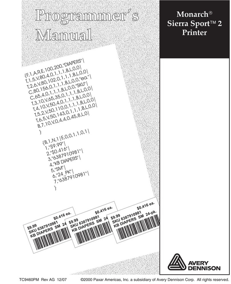 Avery Dennison Monarch 2 Operating and maintenance manual Avery Dennison Monarch 2 Operating and maintenance manual