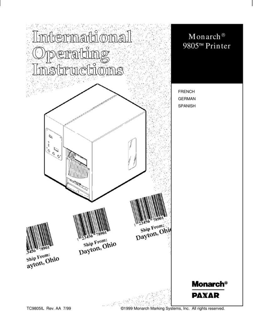 Paxar Monarch 9805 User manual
