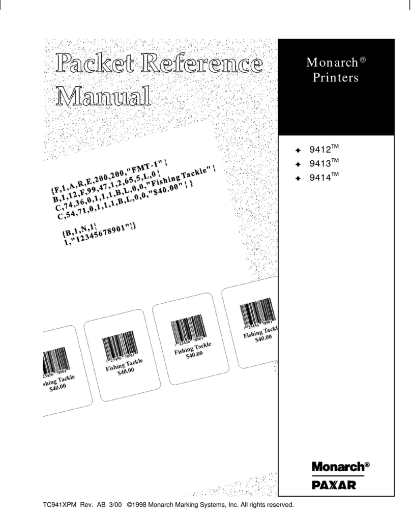 Paxar Monarch 9412 User manual
