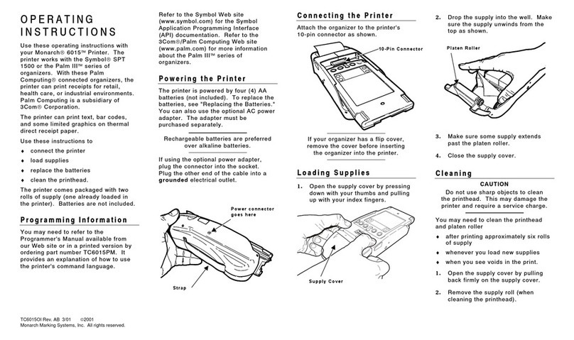 Paxar Monarch 6015 User manual