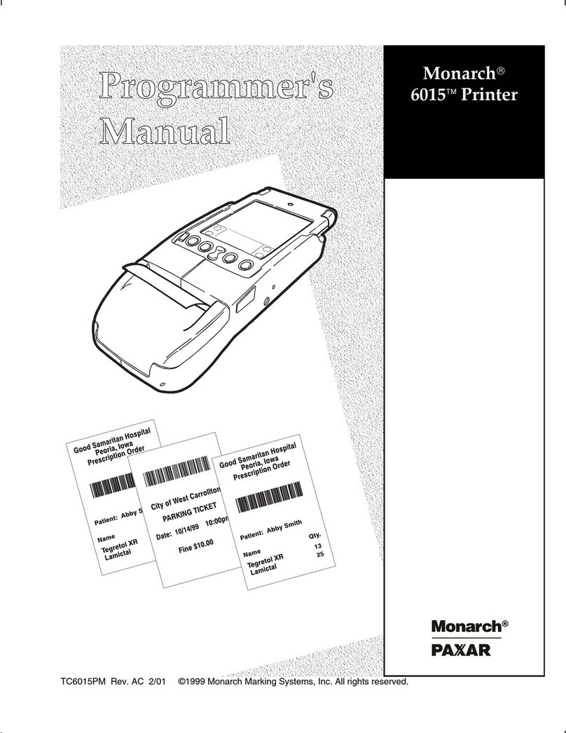 Paxar Monarch 6015 Operating and maintenance manual