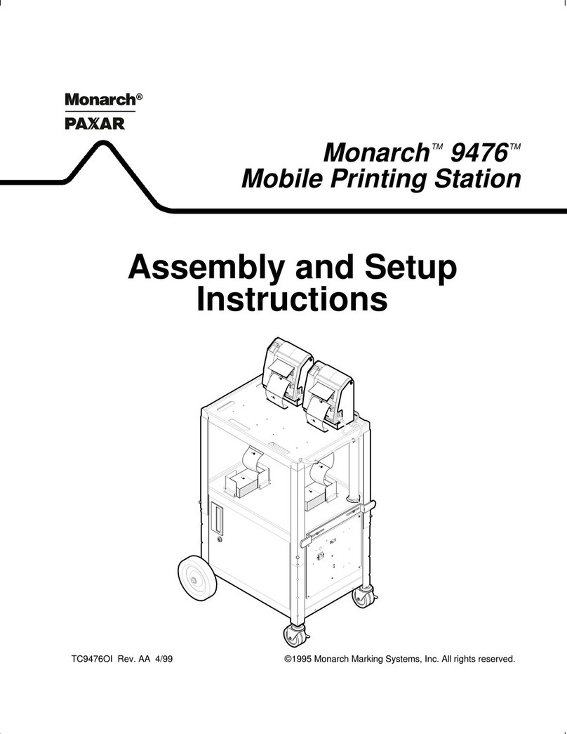 Paxar Mobile Printing Station Monarch 9476 Assembly and setup instructions Paxar Mobile Printing Station Monarch 9476 Assembly and setup instructions