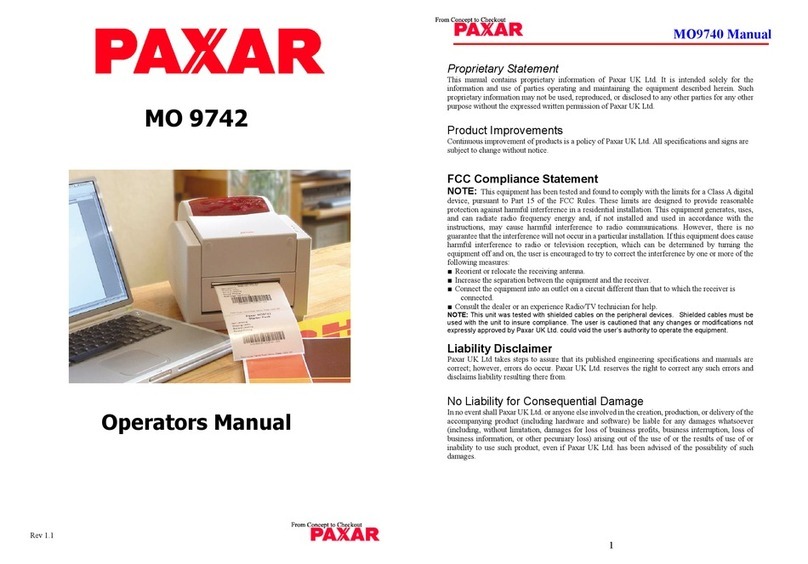 Paxar MO 9742 User manual