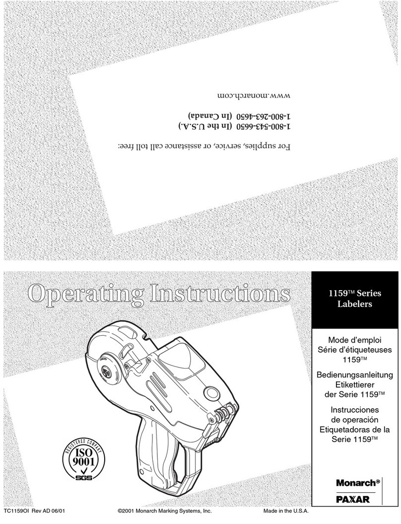 Paxar Labelers 1159 Series User manual