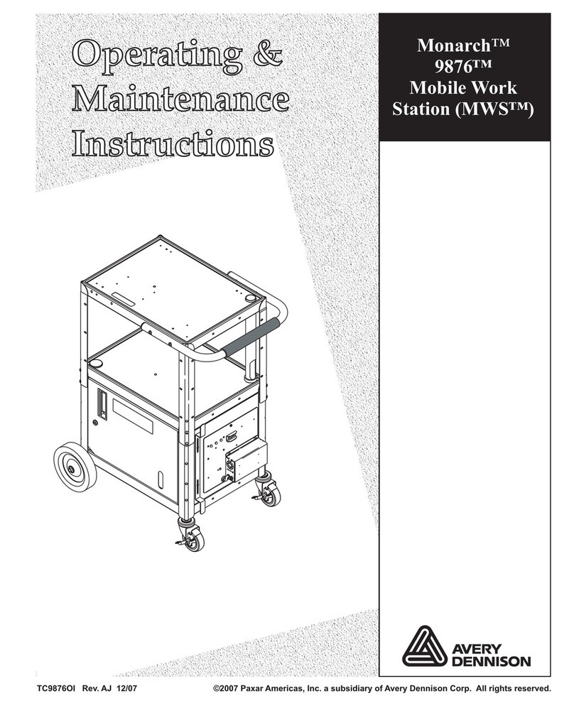 Avery Dennison Mobile Work Station (MWS) Monarch 9876 Installation and operation manual Avery Dennison Mobile Work Station (MWS) Monarch 9876 Installation and operation manual