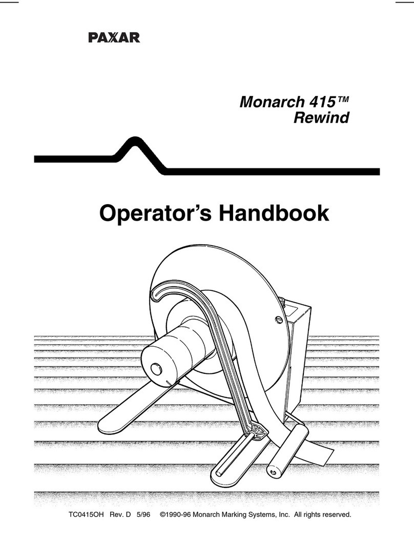 Paxar Rewind Monarch 415 Operator's handbook