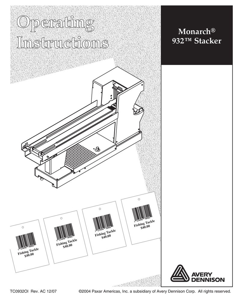 Avery Dennison Stacker Monarch 932TM User manual Avery Dennison Stacker Monarch 932TM User manual