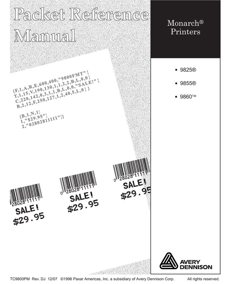 Avery Dennison Monarch 9825 User manual Avery Dennison Monarch 9825 User manual