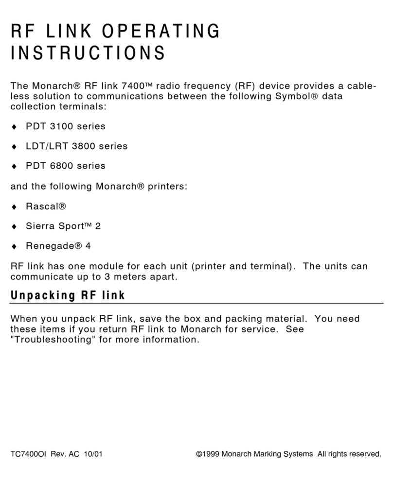 Paxar Monarch RF Link 7400 operating instructions