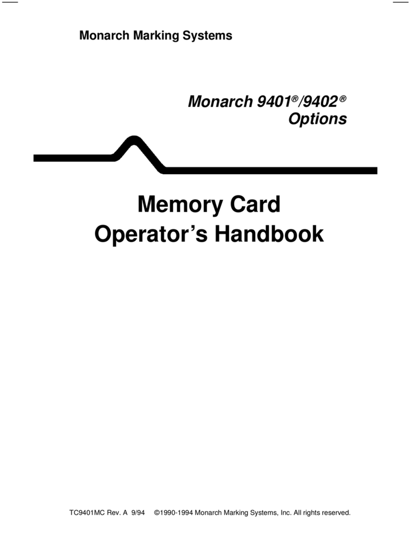 Monarch Memory Card Monarch 9401 Operator's handbook