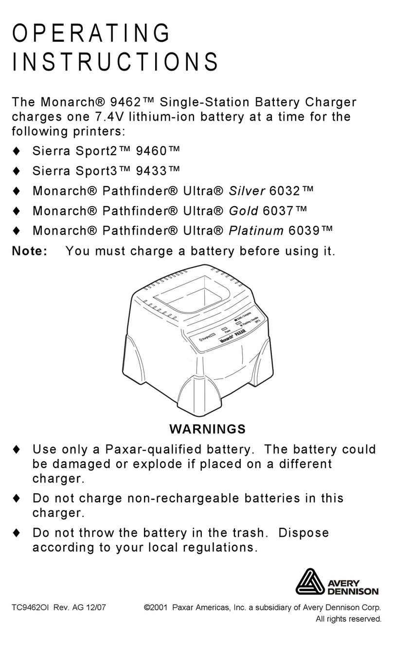 Paxar Monarch 9462TM operating instructions