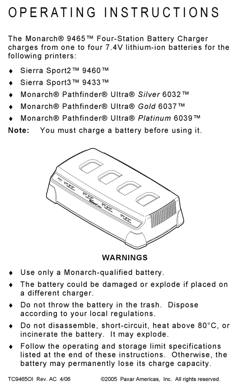Paxar 9460 operating instructions
