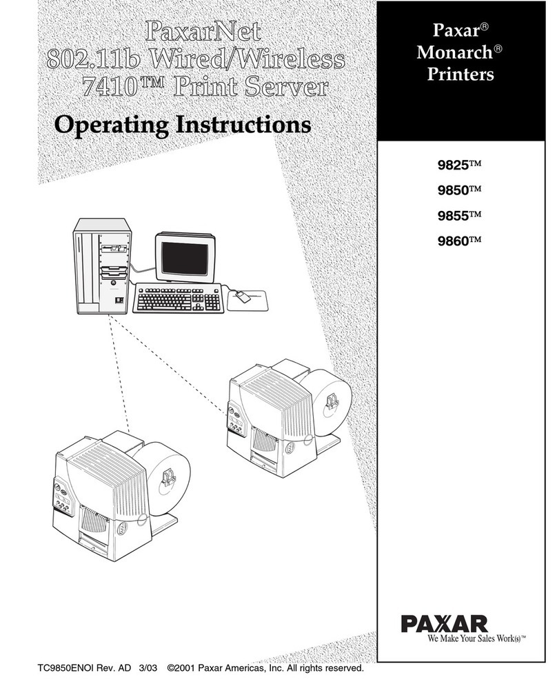 Paxar Monarch 7410 operating instructions