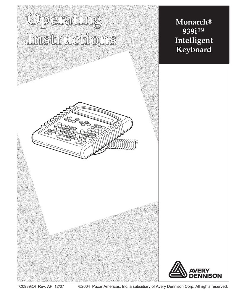 Paxar 939i operating instructions