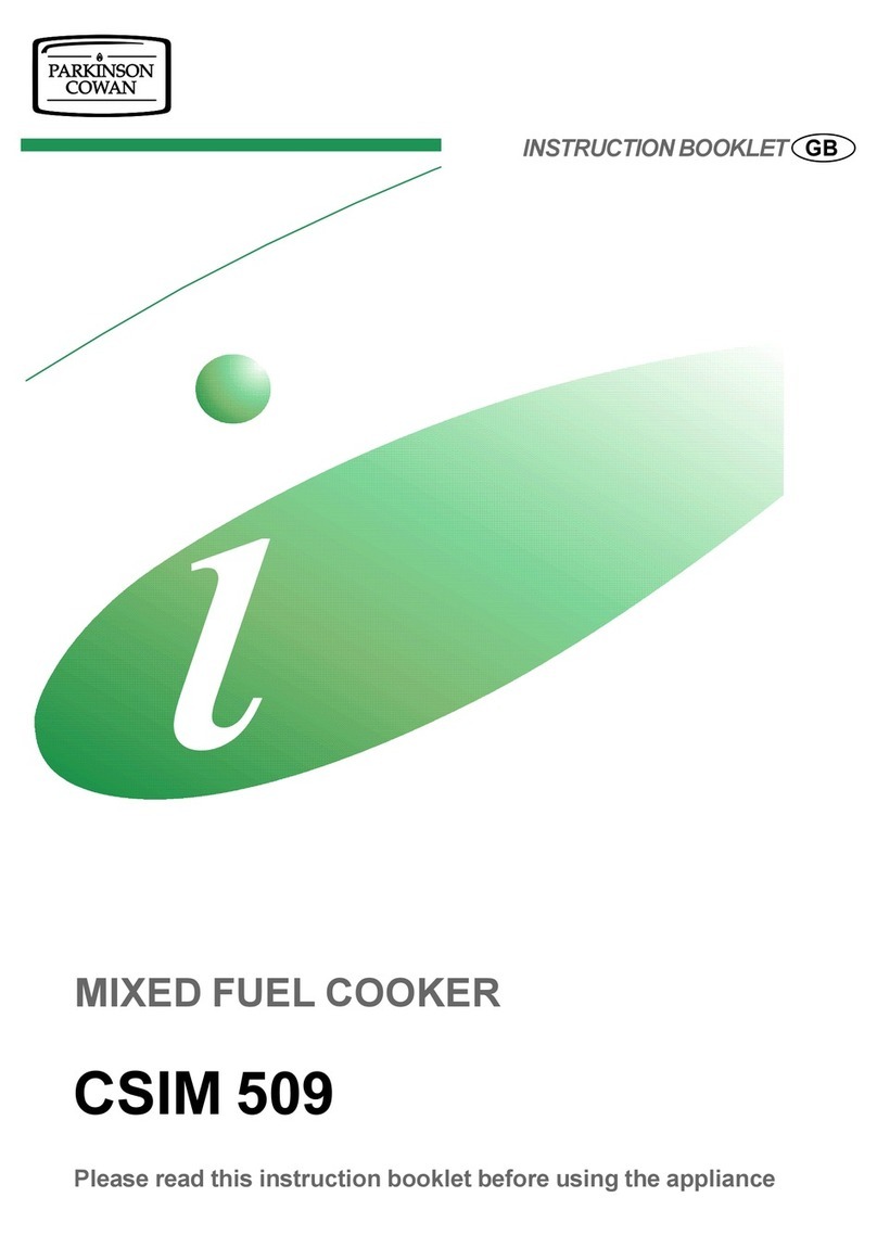 Parkinson Cowan Mixed Fuel Cooker CSIM 509 User manual