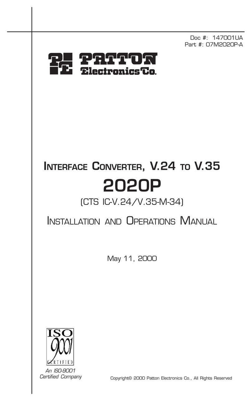 Patton electronics 2020P User manual
