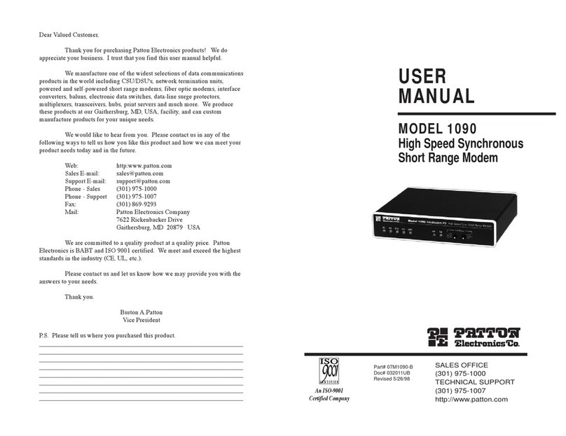 Patton electronics 1090 User manual