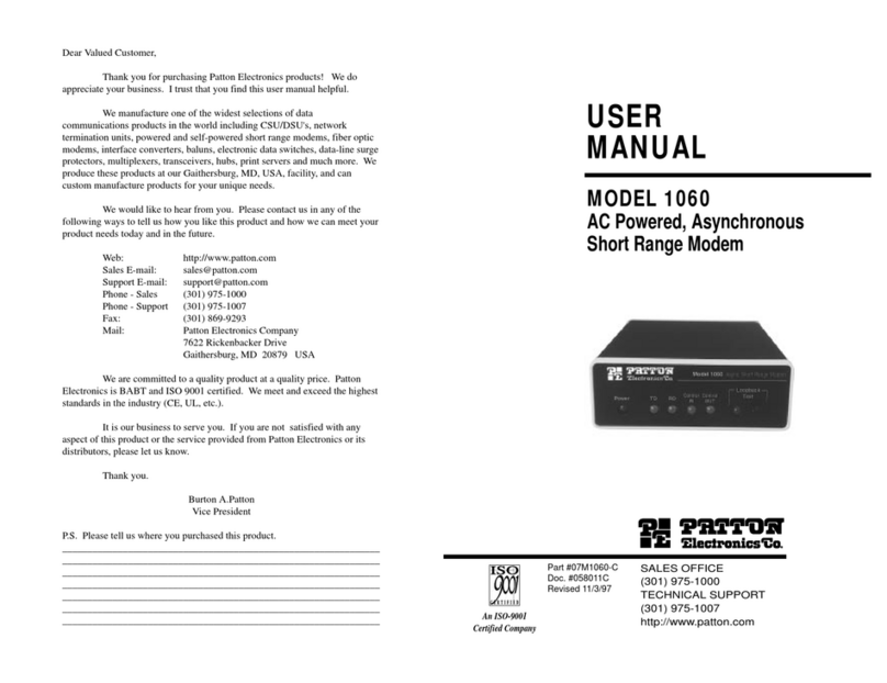 Patton electronics 1060 User manual