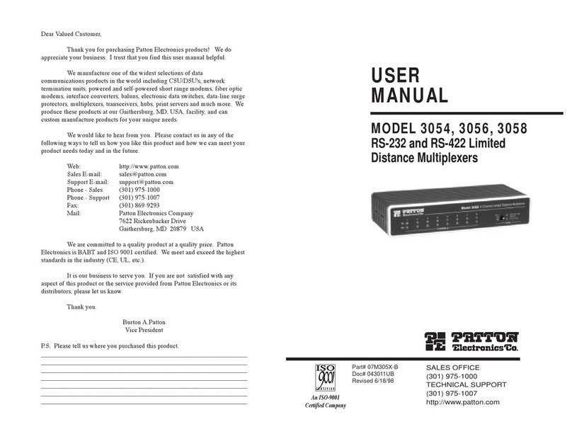 Patton electronics 3054 user manual