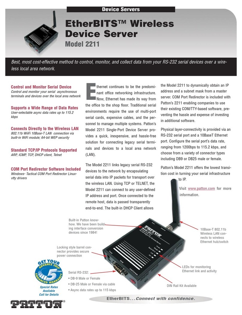 Patton electronics EtherBITS 2211 User manual
