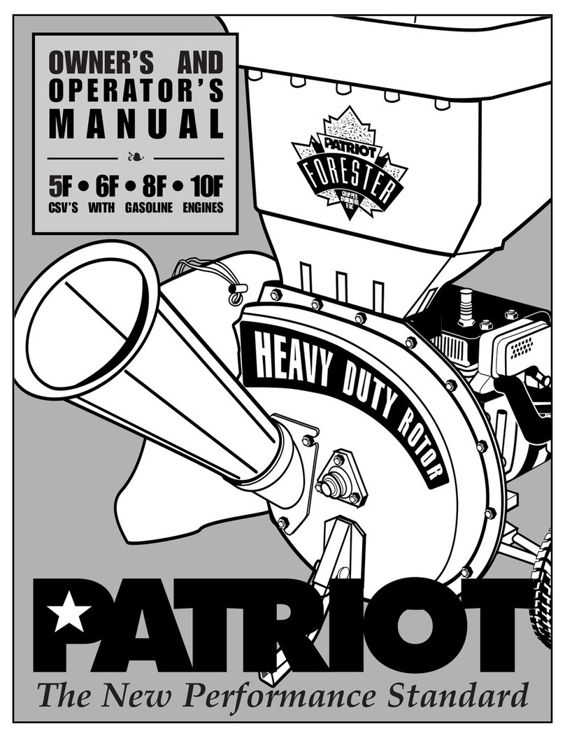 Patriot FORESTER Chipper-Shredder-Vac 5F Owner's and operator's manual Patriot FORESTER Chipper-Shredder-Vac 5F Owner's and operator's manual