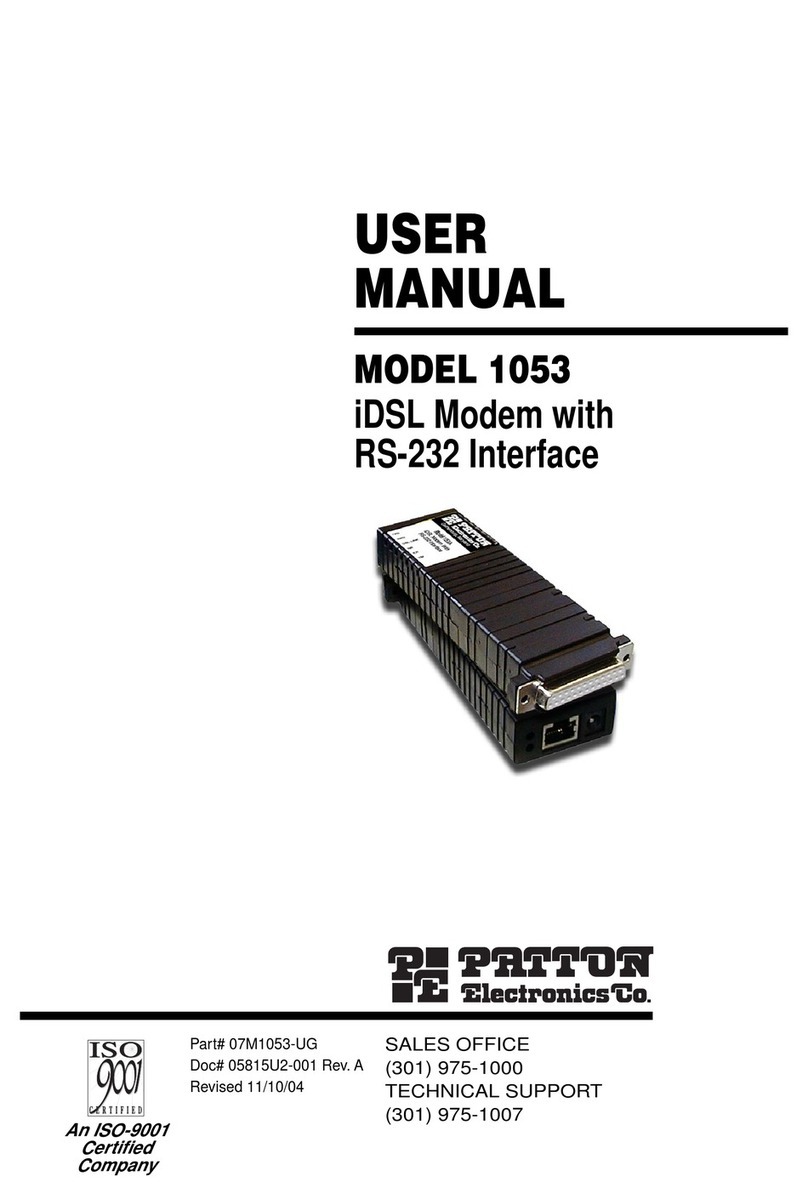 Patton electronics 1053 User manual