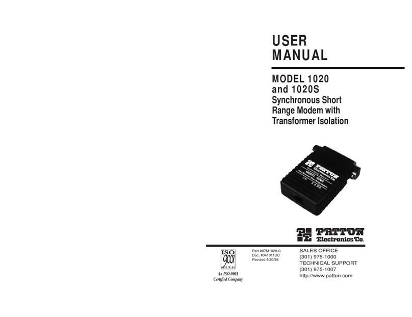 Patton electronics 1020 User manual